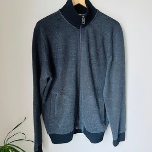 BOSS by Hugo Boss Mens L dark grey color, zip up sweater jacket.